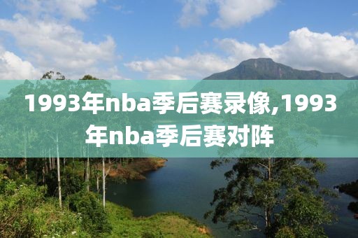1993年nba季后赛录像,1993年nba季后赛对阵