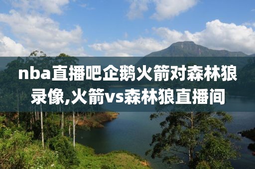nba直播吧企鹅火箭对森林狼录像,火箭vs森林狼直播间