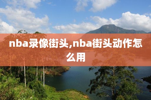 nba录像街头,nba街头动作怎么用