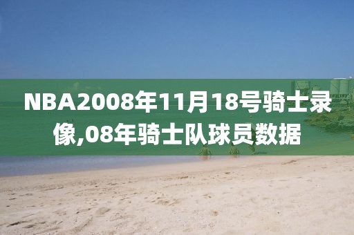 NBA2008年11月18号骑士录像,08年骑士队球员数据